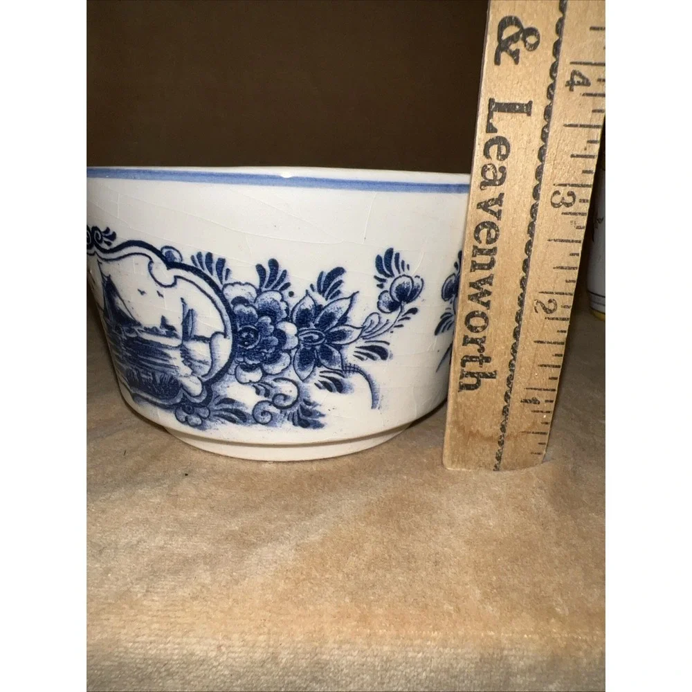 Delfts Blauw Rimac Baarn Hand Painted Delft Bowl‎ Windmill Sailboat Holland 5